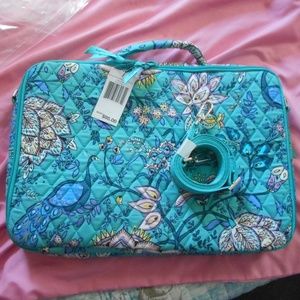 NEW Vera Bradley Laptop Workstation Crossbody in Peacock Garden NWT